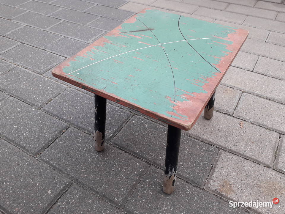 Stary stołeczek prl z metką Warszawa