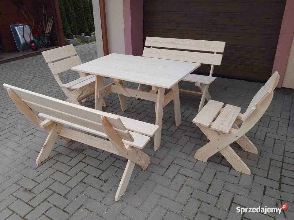 Meble Ogrodowe Drewniane Zestaw Kamienna Góra