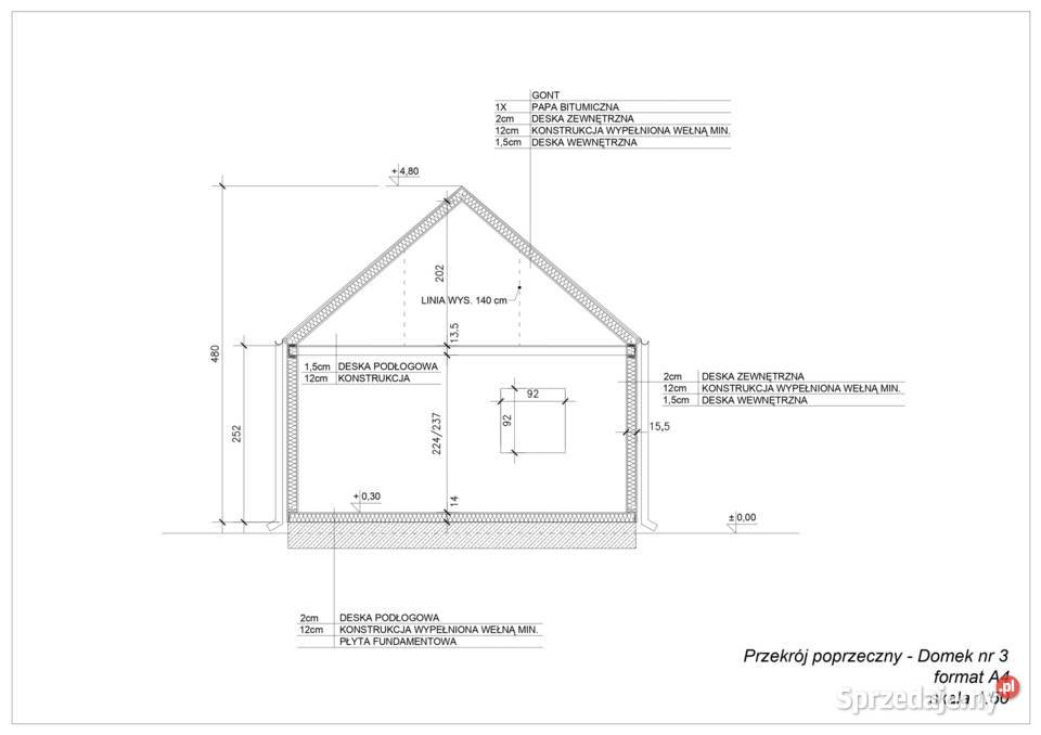 Domek drewniany letniskowy całoroczny 5m8m 20mm Korczyna