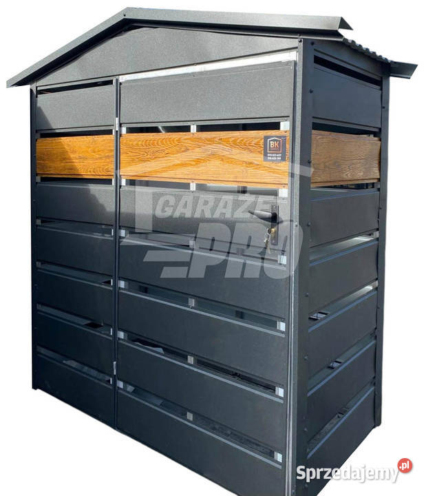 Wiata śmietnikowa 15x05m antracyt drewnopodobny Piła