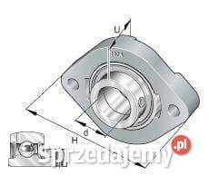 Łożysko z obudową 2otworowe kompletne GLCTE25 Kamionna
