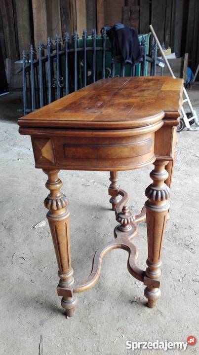 Karciakstolik konsolowy eklektyczny orzech antyk sprzedam