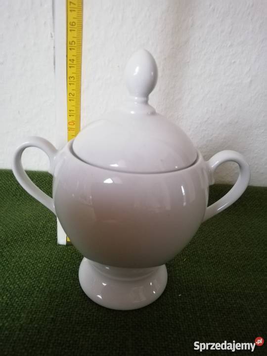 Cukiernica dostojna biała porcelana Ropa