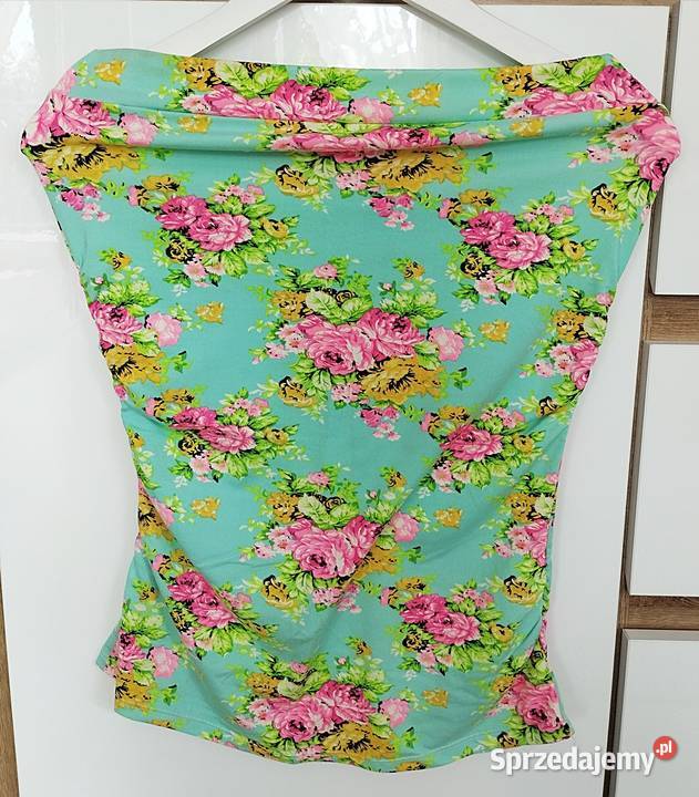 Bawełniany top kolorowa letnia bluzka w kwiaty Bluzki i koszule