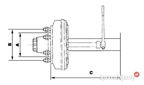 Oś hamowna ADR 60 x 60 L1600 piasta 160205 M18 x sprzedam