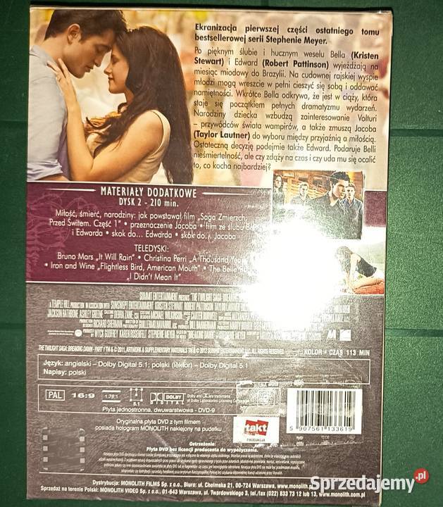 film Zmierzch część 1 2012 FOLIA oryginalnie Rzeszów sprzedam