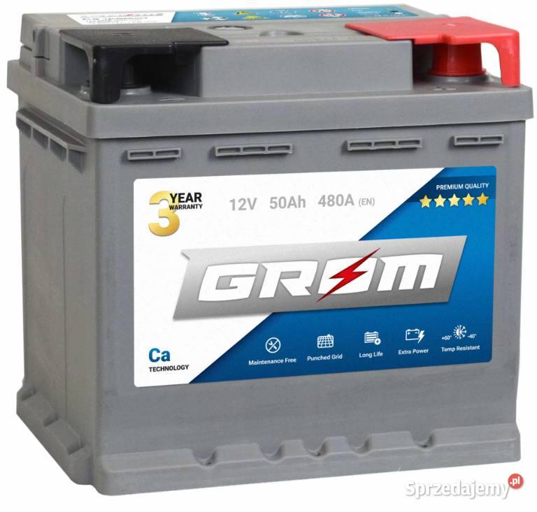 Akumulator GROM Premium 50Ah 480A EN PRAWY PLUS Starogard Gdański