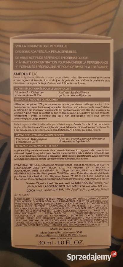 SVR Ampoule Lift liftingujące serum A w ampułce sprzedam