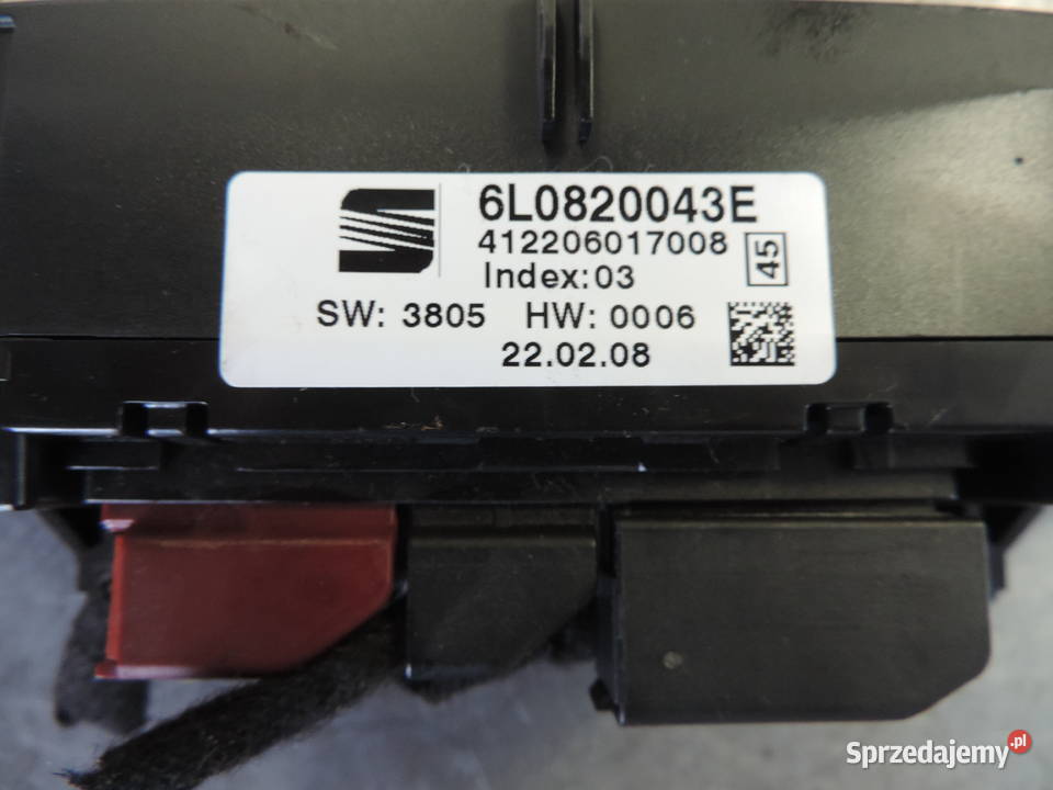 SEAT IBIZA III 6L PANEL KLIMATYZACJI 6L0820043E Rok produkcji 2008 Nowy Sącz