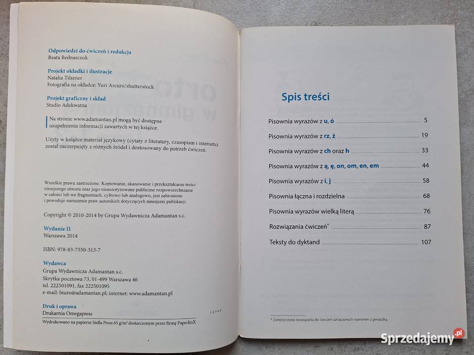 Ortografia w gimnazjum klasa13 ćwiczenia Alicja Gdańsk