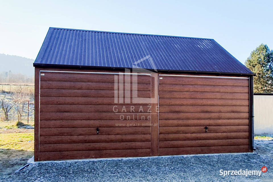 GARAŻ BLASZANY 6m x 6m dwuspad 2x Brama drzwi blacha lubelskie Lublin