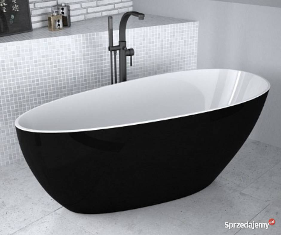 Wanna wolnostojąca Besco GOYA 142x62 czarny Dom i Ogród Bydgoszcz
