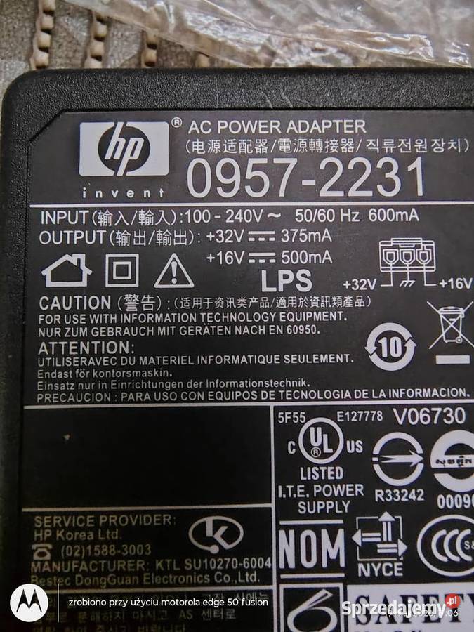 Oryginalny zasilacz do drukarek HP Międzyrzec Podlaski