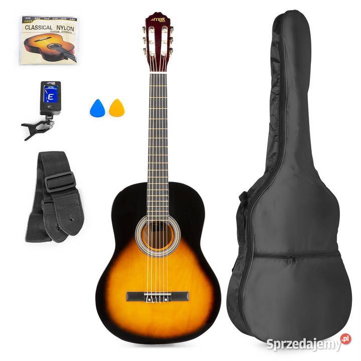 Zestaw Gitara Klasyczna Podpalana pokrowiec i Poznań