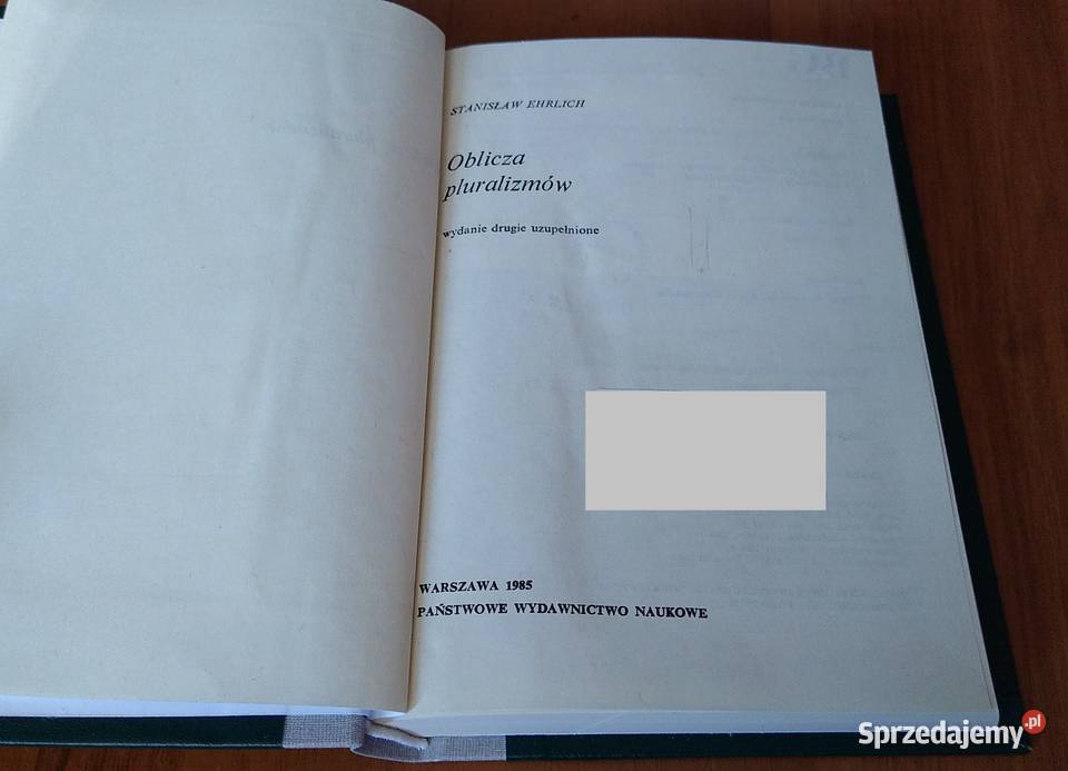 Oblicza pluralizmów Stanisław Ehrlich ISBN 8301048719 pomorskie Gdańsk sprzedam