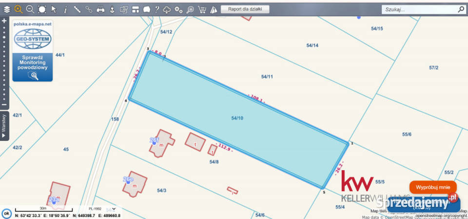 Działka 3000m2 Grabówko