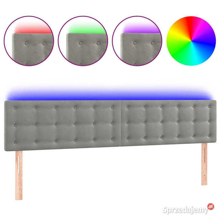 Zagłówek do łóżka z LED jasnoszary 160x5x7888 Ramy i stelaże Warszawa
