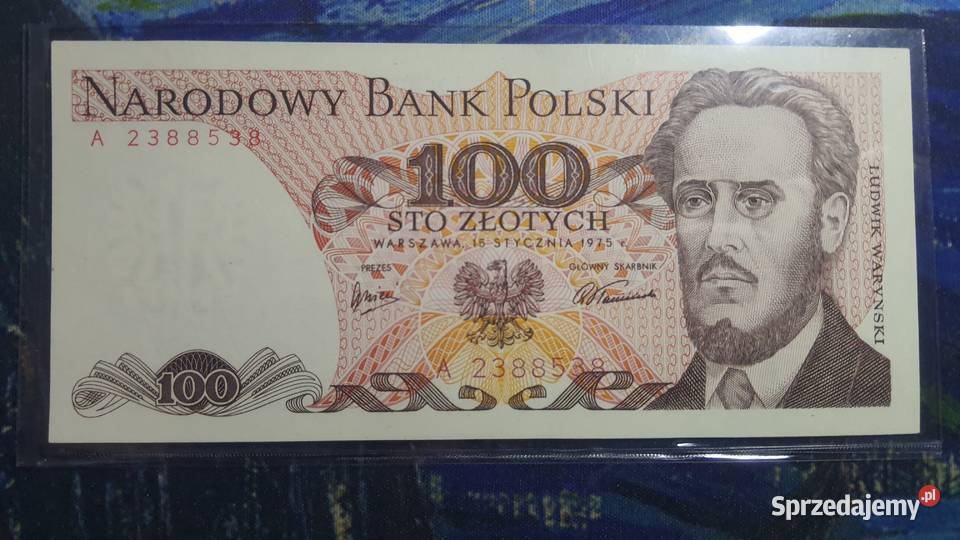 RZADKOŚĆ 100 złotych 1975 s A UNC mazowieckie Warszawa