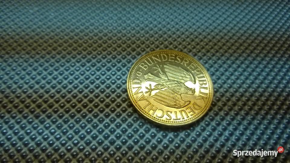 moneta Niemcy 1 marka 1991 złocona Warszawa