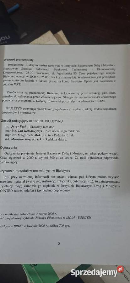 Biuletyn Informacyjny Drogownictwa 19922000 Leszno