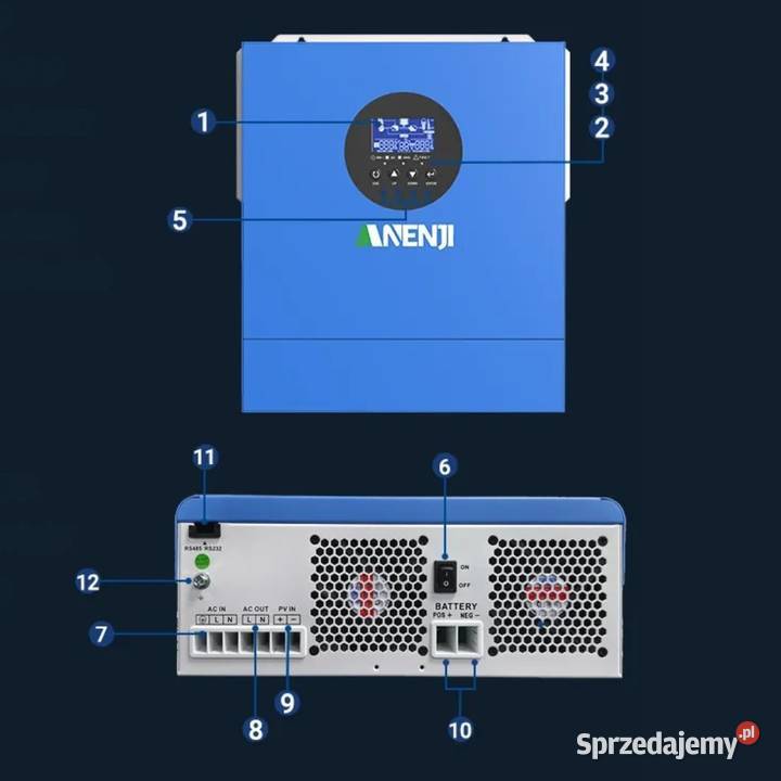 Hybrydowy Falownik Solarny Anenji 2KW 2000W Wifi Głogów