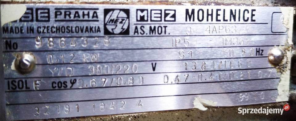 Silnik elektryczny 220380V MEZ Mohelnice 4AP63 mazowieckie Pruszków
