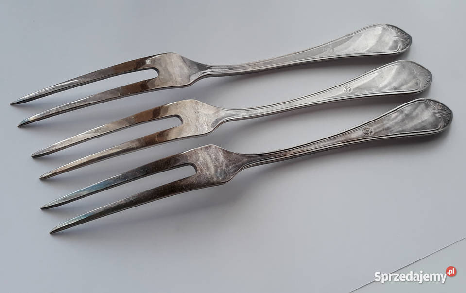 Posrebrzany widelec serwingowy do mięs wędlin Dąbrowa Górnicza