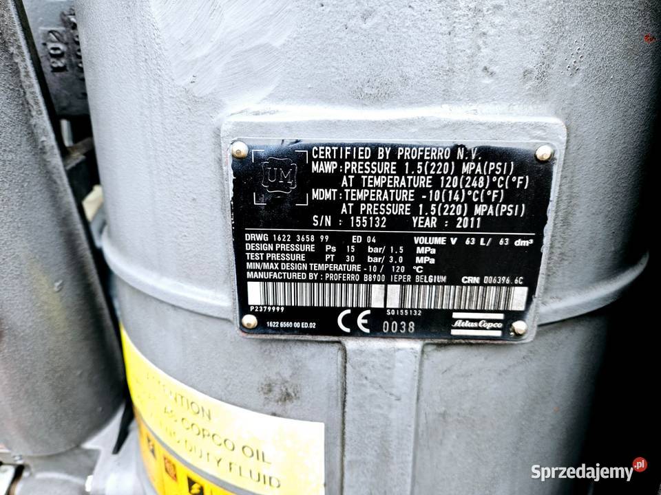 Kompresor powietrza Atlas Copco GA75 VSD FF