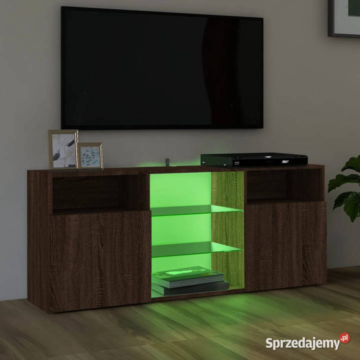 Szafka TV z oświetleniem LED brązowy dąb Warszawa sprzedam