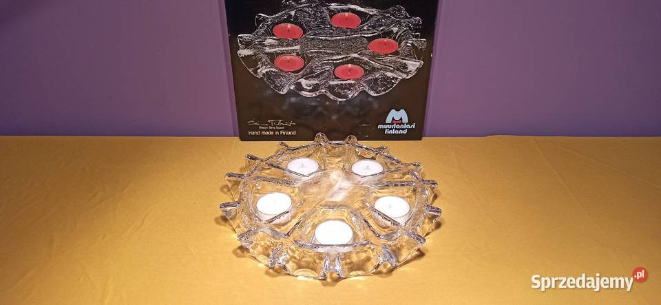 Finlandia szkło artystyczne MUURLA świecznik Jasień