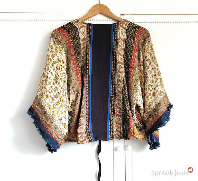 Kurtka narzutka kimono Zara XS 34 boho bohemian Szczecin
