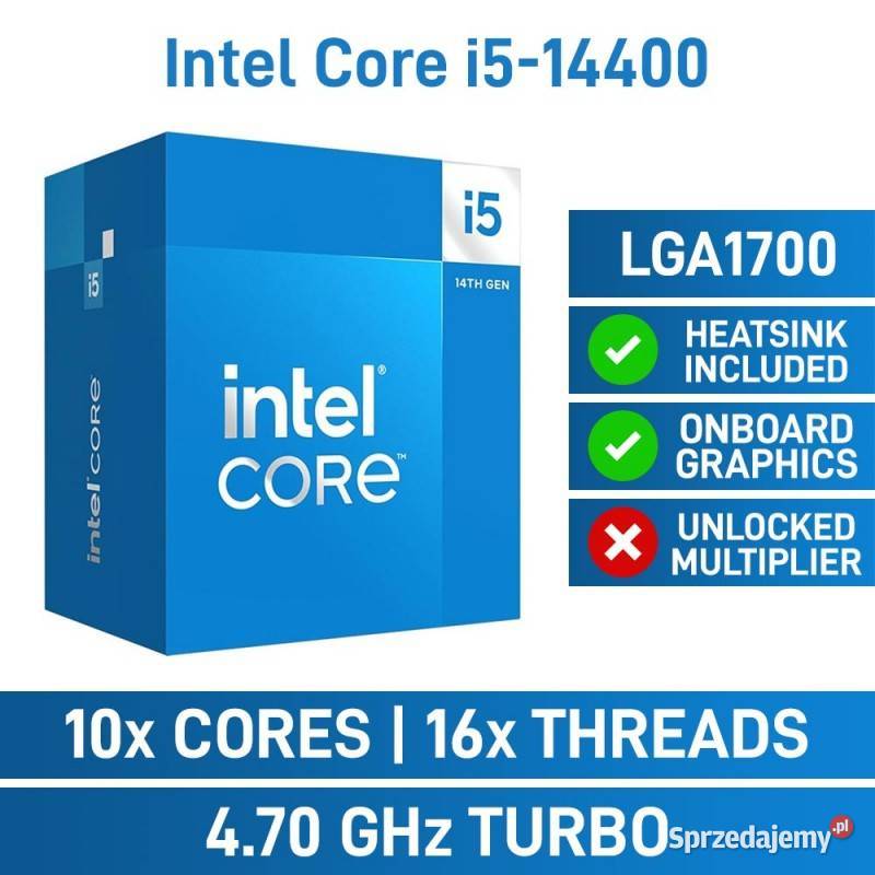 NOWY procesor Intel Core i514400 BOX LGA 1700 Książenice
