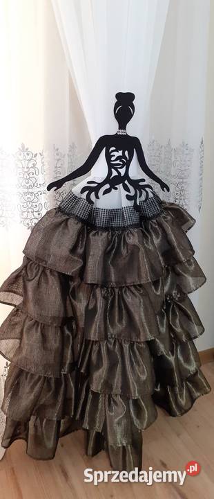 Firany zasłony złoto czarne falbany Mława sprzedam