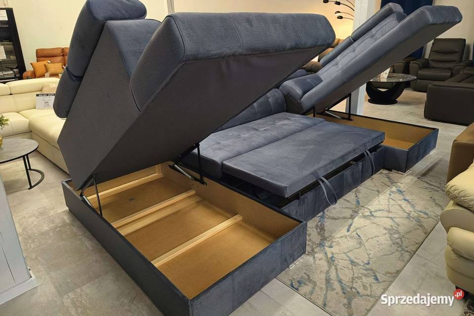 Narożnik ATLANTA U funkcja spania pojemnik Piasek