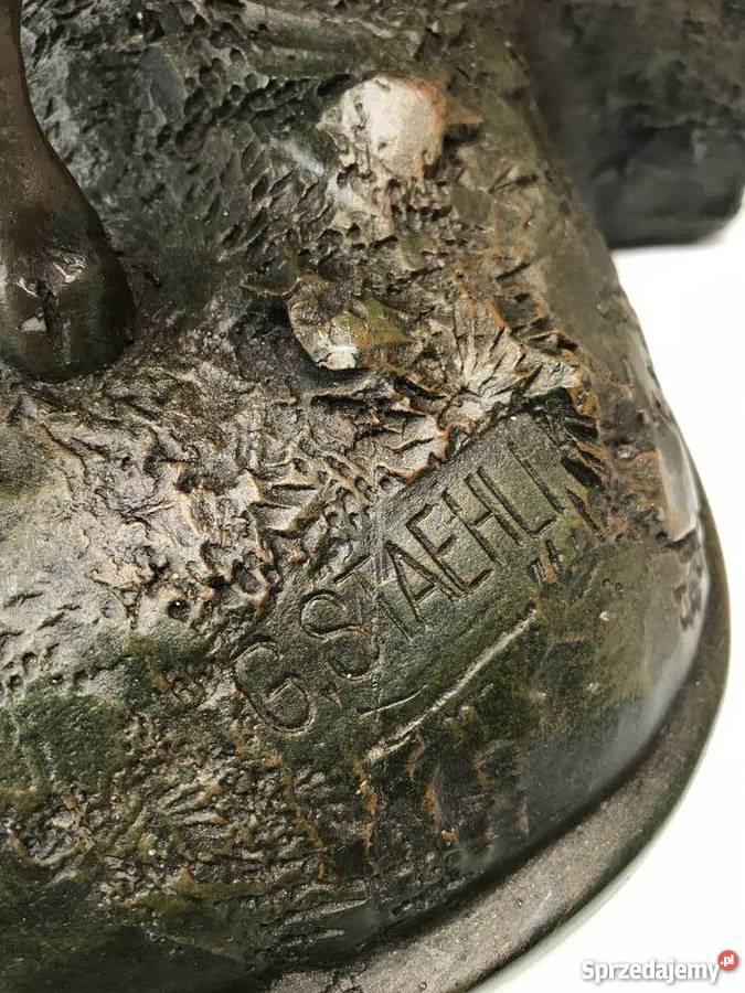 73 SYGNOWANA wielka rzeźba Lampa gabinetowa z