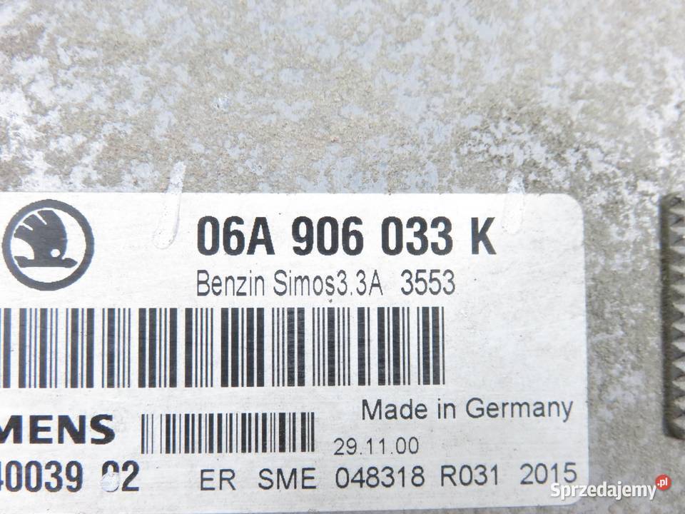 STEROWNIK SKODA OCTAVIA I 1U2 16 AVU 06A906033K