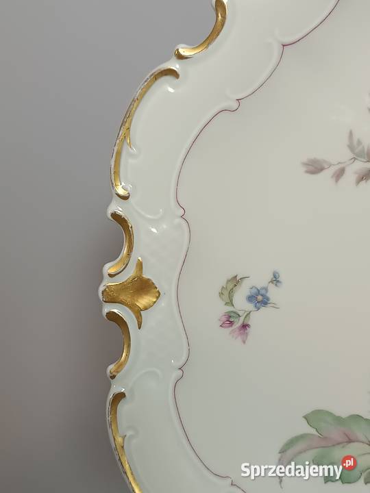Reichenbach Patera Chryzantemy Złocenia Niemcy Porcelana i szkło Łódź