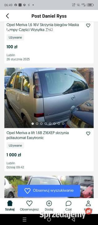 Opel Meriva A części Pozostałe lubelskie sprzedam