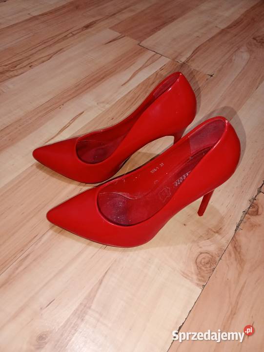 buty damskie 37 szpilki na obcasie 10 czerwone Szczecin