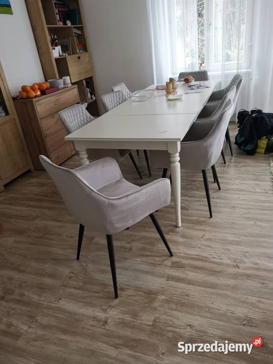 Krzesla nowe welur polysk szare agata Poznań sprzedam