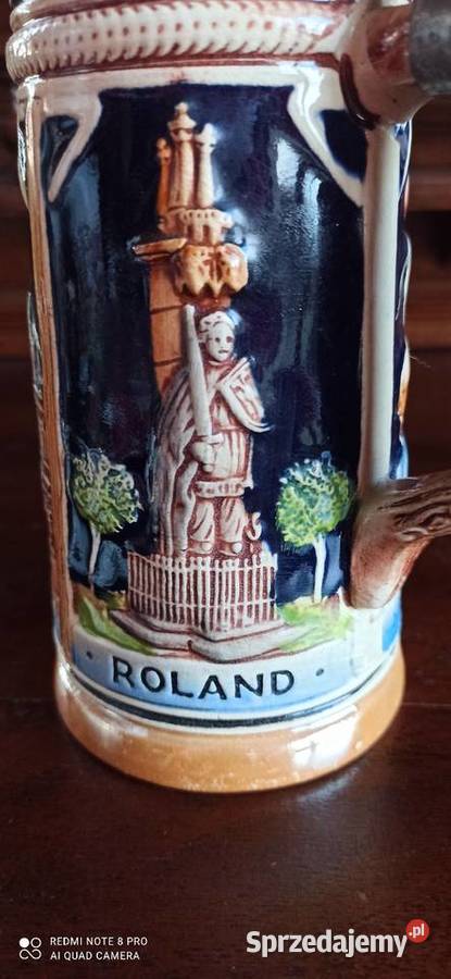 Kufel do piwa z cynową pokrywką Rathaus Bremen