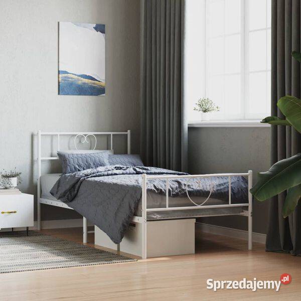 vidaXL Metalowa rama łóżka z wezgłowiem i Warszawa