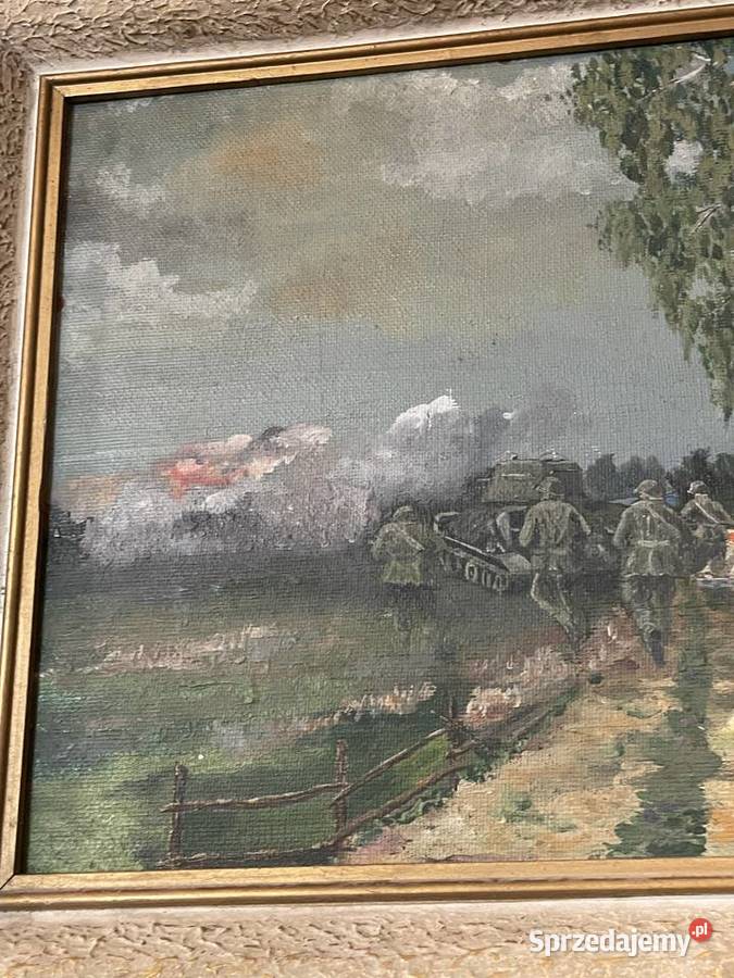 Bitwa pod Studziankami obraz olejny na sklejce małopolskie Kraków sprzedam