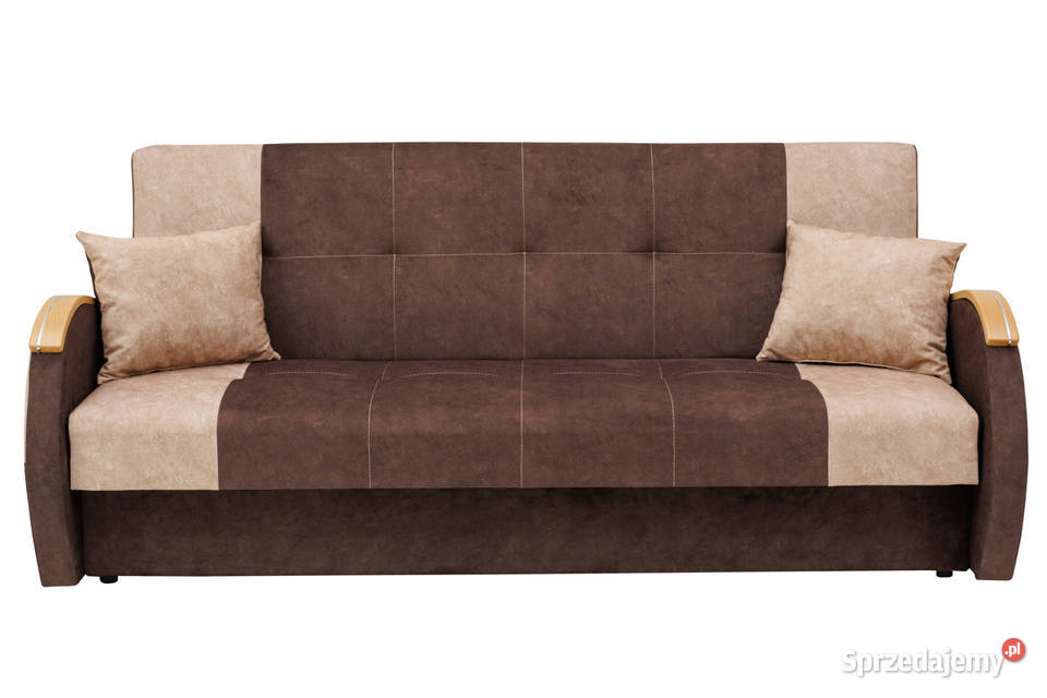 Wersalka Tapicerowana Brązowa Materiał Zmywalny Zamość