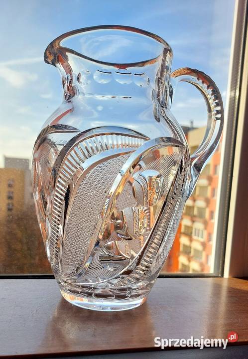 Piękny dzbanek kryształowy PRL dolnośląskie sprzedam