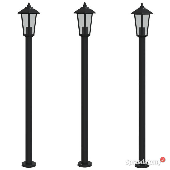 Lampy ogrodowe na słupku 3 czarne 120 stal mazowieckie Warszawa sprzedam