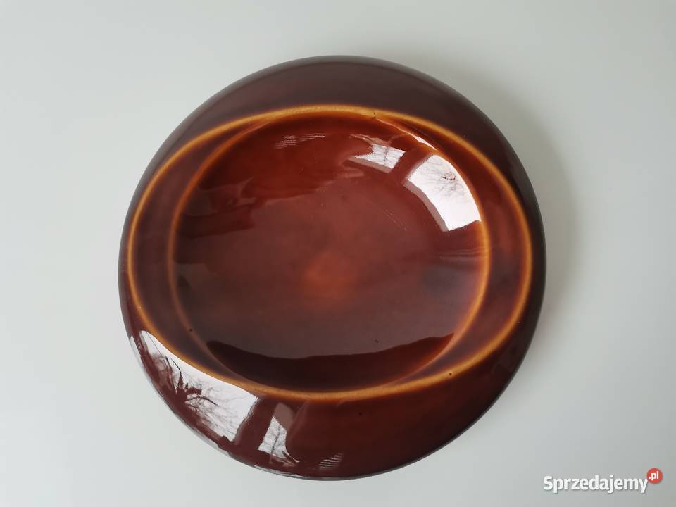 Stara duża patera popielniczka Oko porcelit śląskie