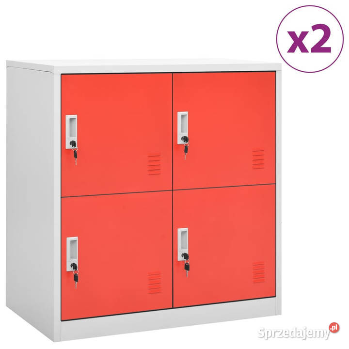 Szafki zamykane 2 jasnoszaroczerwone 90x45x925 mazowieckie Warszawa