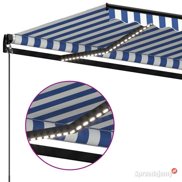 Ręcznie zwijana markiza z LED 350 x 250