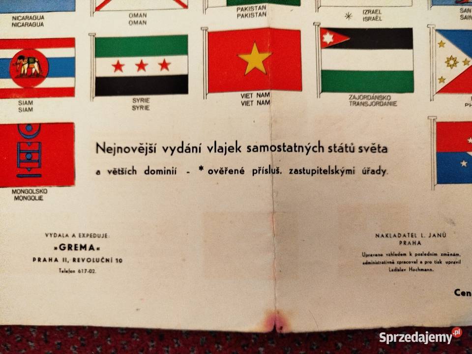 Plakat flagi państw łata 195052 opolskie Opole